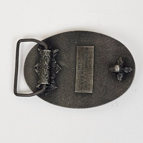 Vtg 1979 Maass Ducks In Flight Belt Buckle By Wild Wings Inc Waterfowl Hunting - Picture 5 of 13